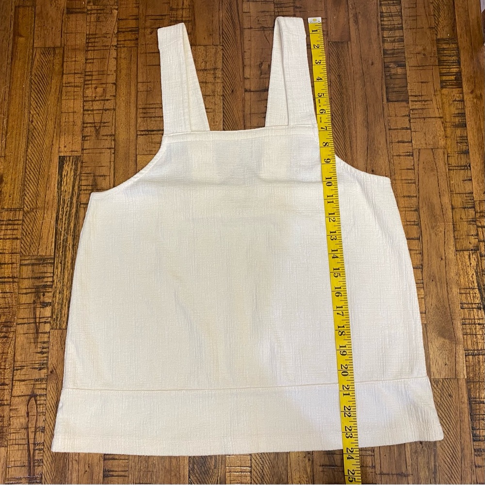 Madewell Apron Cross-Back Tank Top in Ivory Bleached Linen Fit S-M - Picture 9 of 14